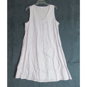 J Jill Love Linen Dress Womens Large Lilac Lagenlook Midi Shift Beachy Travel